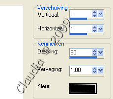 Instellingen Slagschaduw